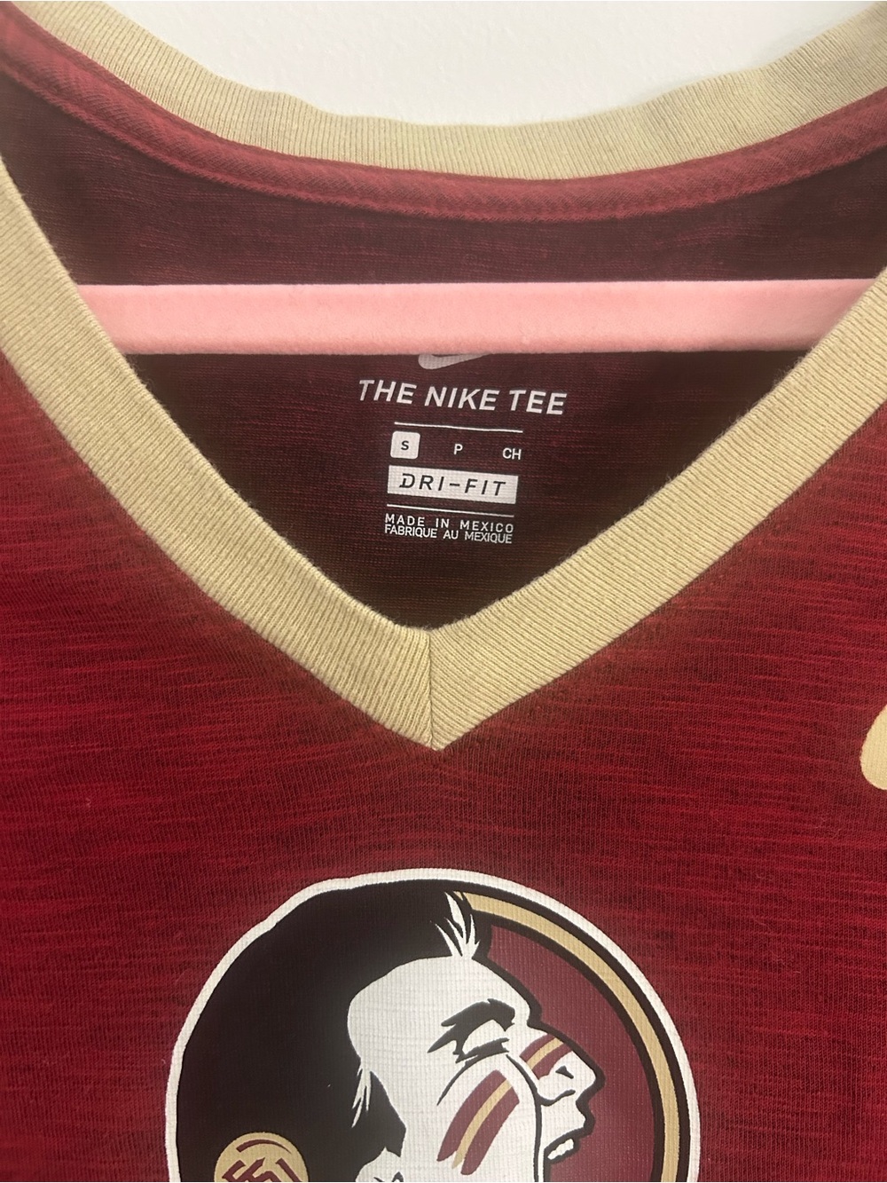 Nike Dri-FIT Florida State Seminoles FSU Womens Small V Neck T Shirt Garnet - Picture 2 of 6